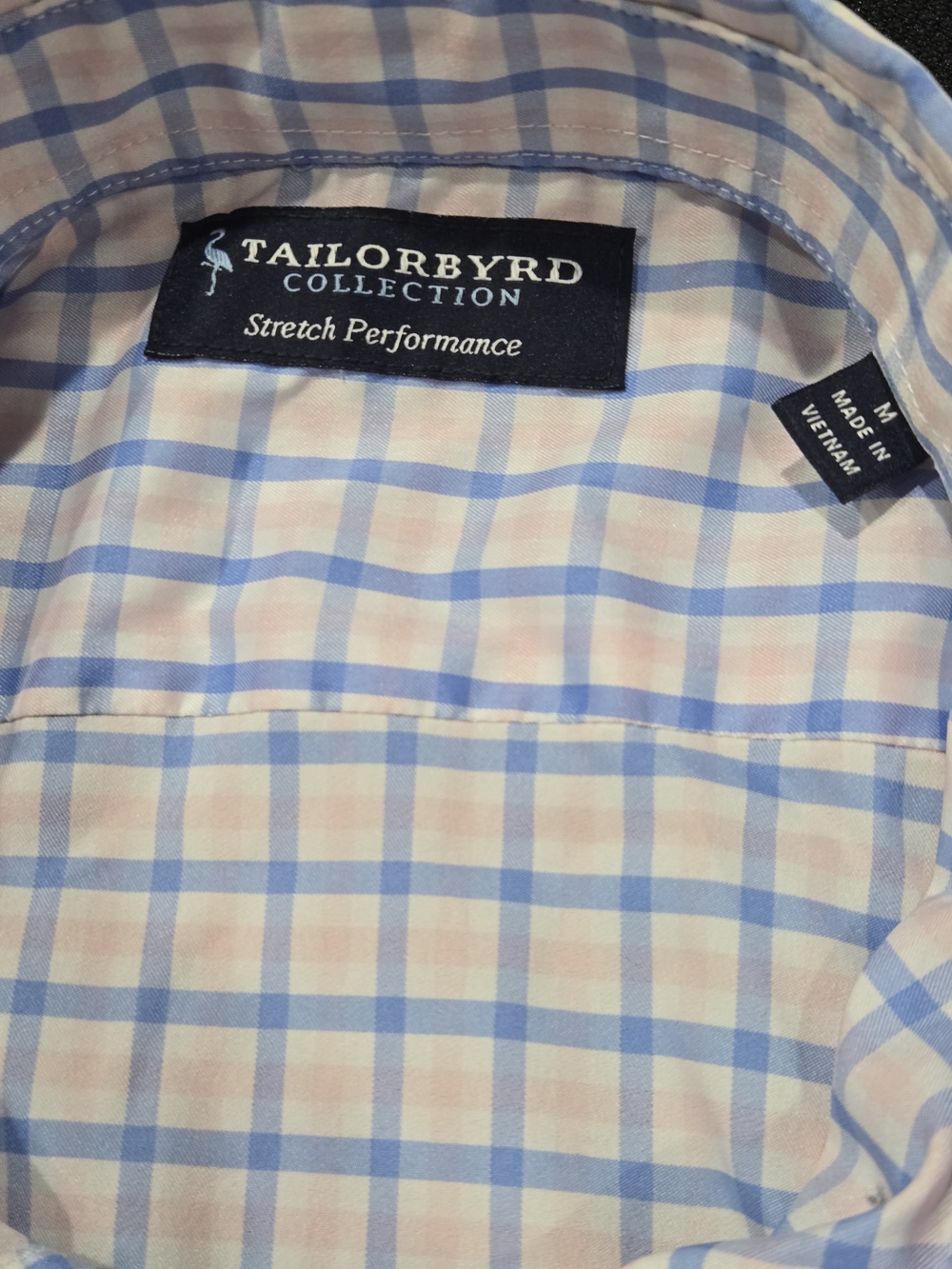 Tailorbyrd Men’s Light Blue and Pink Check Button-Up Shirt